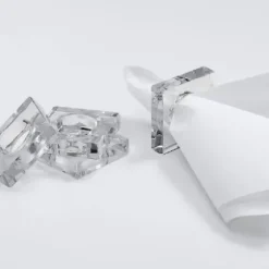 Marie Dumas Acrylic Crystal Clear Napkin Ring - Set of 4