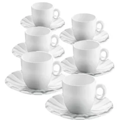 Marie Dumas Acrylic Grace Espresso Cup & Saucer - Set of 6
