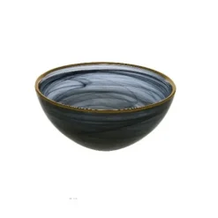 Marie Dumas Alabaster Bowl with Gold Trim