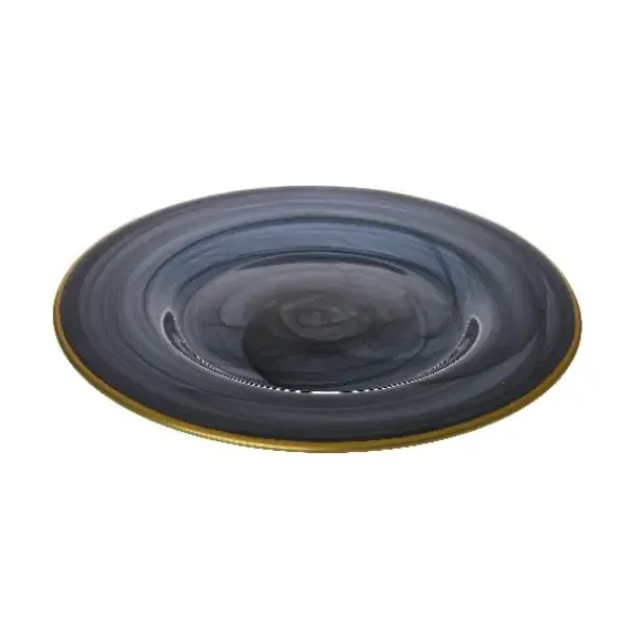 Marie Dumas Alabaster Charger with Gold Trim