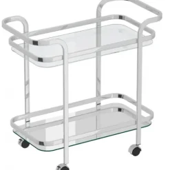 Marie Dumas Amelia 2 Tier Chrome Bar Cart