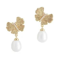 Marie Dumas Anabel Aram Butterfly Earrings with Pearls