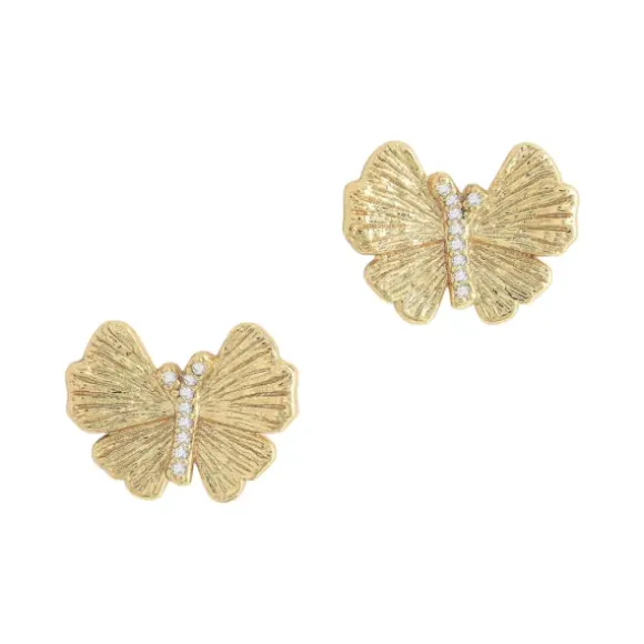 Marie Dumas Anabel Aram Butterfly Gold Stud Earrings