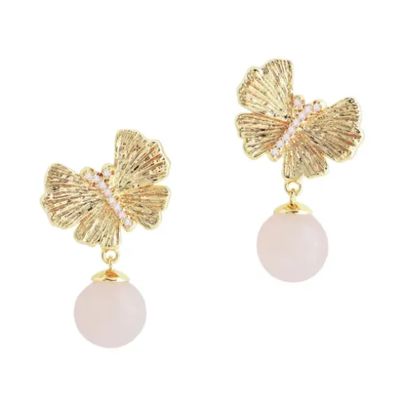 Marie Dumas Anabel Aram Butterfly Stud Earrings with Quartz