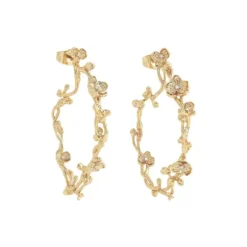 Marie Dumas Anabel Aram Orchid Hoop Earrings