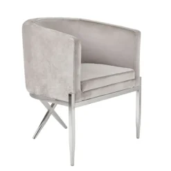 Marie Dumas Antonio Grey Velvet Chair