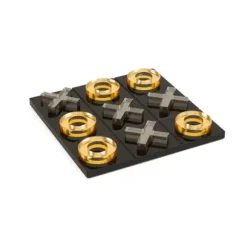 Marie Dumas Black & Gold Lucite Tic Tac Toe