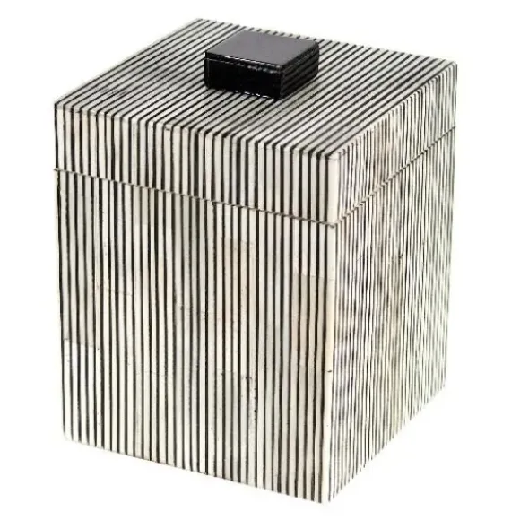 Marie Dumas Black & White Stripped Box - Large