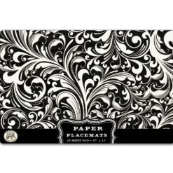 Marie Dumas Black Florentine Paper Placemats