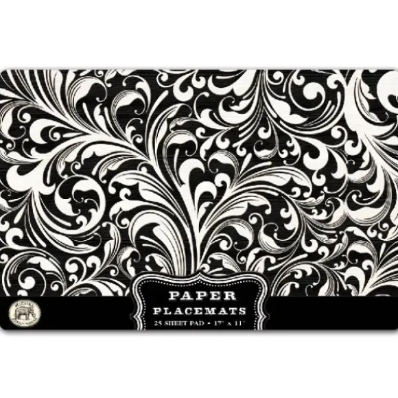 Marie Dumas Black Florentine Paper Placemats