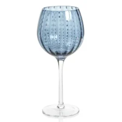 Marie Dumas Blue Dot Wine Glass