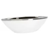 Marie Dumas Boat Bowl Small White with Silver Trim