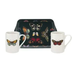 Marie Dumas Botanical Garden Harmony Set of 2 Mugs & Tray