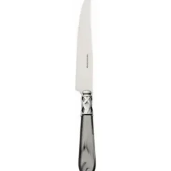 Marie Dumas Bugatti Aladdin Grey Chromed Ring Steak Knives Set/6