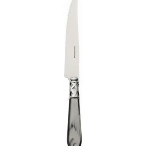 Marie Dumas Bugatti Aladdin Grey Chromed Ring Steak Knives Set/6