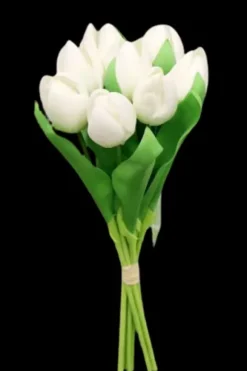 Marie Dumas Bundle of 8 White Tulips