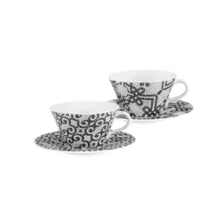 Marie Dumas Calcada Portuguesa Teacups and Saucers Set
