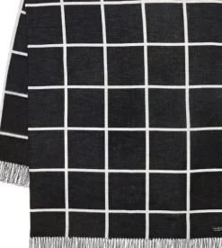 Marie Dumas Cashmink Black & White Grid Throw