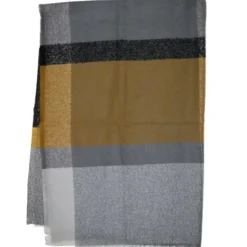 Marie Dumas Cashmink Grey Plaid Boucle Throw