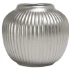 Marie Dumas Ceramic Ribbed Silver Gourd - Medium