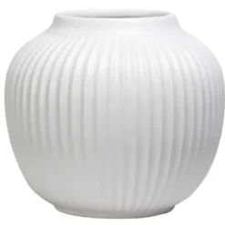 Marie Dumas Ceramic Ribbed White Gourd - Medium