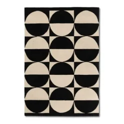 Marie Dumas Circles Black & White 7x9 Rug