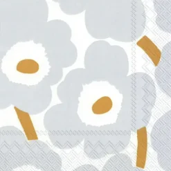 Marie Dumas Cocktail Napkin White & Silver
