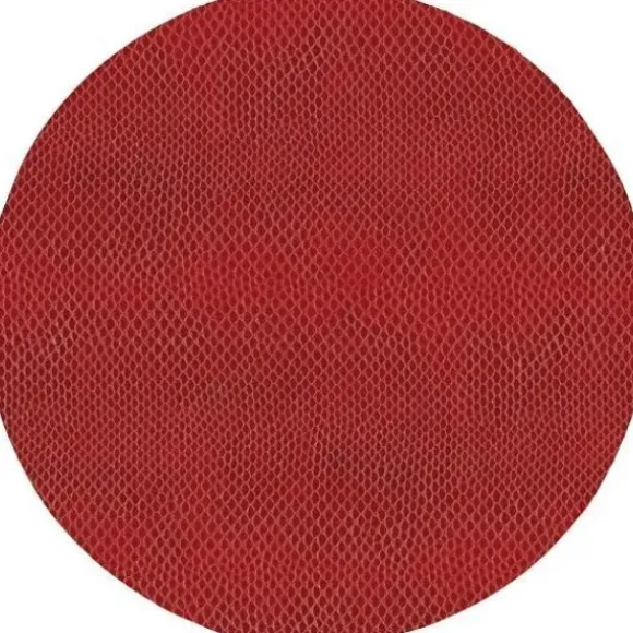 Marie Dumas Crimson Round Snakeskin Felt Back Placemat