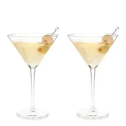 Marie Dumas Crystal Martini Glasses on Stem - Set of 2