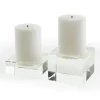 Marie Dumas Crystal Square Candle Holder Pillar - Medium
