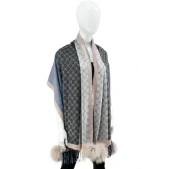 Marie Dumas Designer Scarf with Fox Pompom