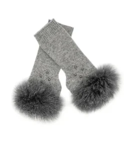 Marie Dumas Diamond Weave Gloves Fox Trim