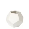 Marie Dumas Faceted Medium Matte White Vase