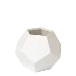Marie Dumas Faceted Medium Matte White Vase