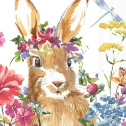 Marie Dumas Floral Bunny Cocktail Napkins