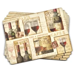 Marie Dumas French Cellar Set of Four Placemats