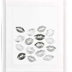 Marie Dumas Gilded Lips in Silver Print
