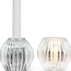 Marie Dumas Glass Reversible Taper and Votive Candle Holder