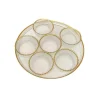 Marie Dumas Glass Seder Tray With Gold Trim