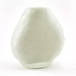 Marie Dumas Glass Vase Hammered - White