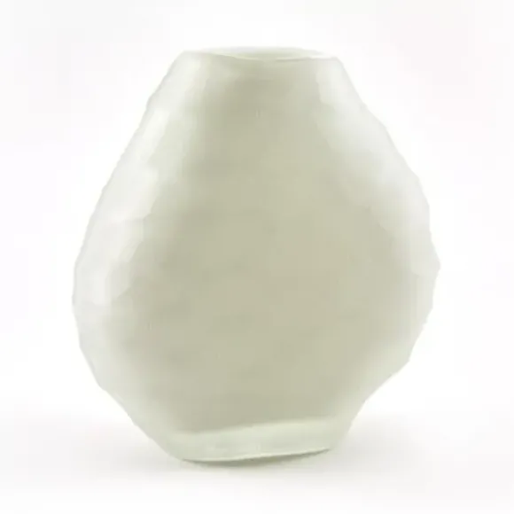 Marie Dumas Glass Vase Hammered - White