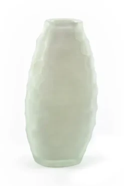Marie Dumas Glass Vase Hammered Tall - White