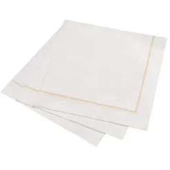 Marie Dumas Gold 25 Piece Hemstitch Dinner Napkins