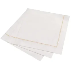 Marie Dumas Gold 50 Piece Hemstitch Dinner Napkins