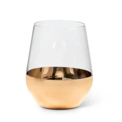 Marie Dumas Gold Band Stemless Wine Glass