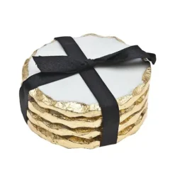 Marie Dumas Gold Edge Coasters Set of 4