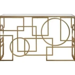 Marie Dumas Gold Geometric Console Table