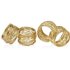 Marie Dumas Gold Round Mesh Napkin Rings