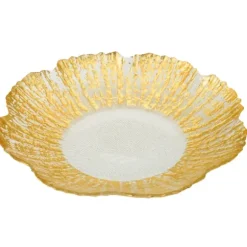 Marie Dumas Gold Scalloped Flower Plates