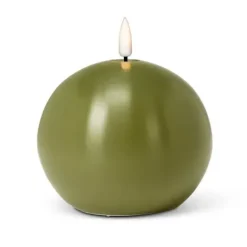 Marie Dumas Green Flameless LED 4" Ball Candle